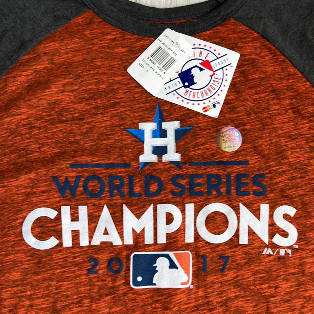 Houston Astros 2017 World Series Champions Majestic Threads Shirt Womens L